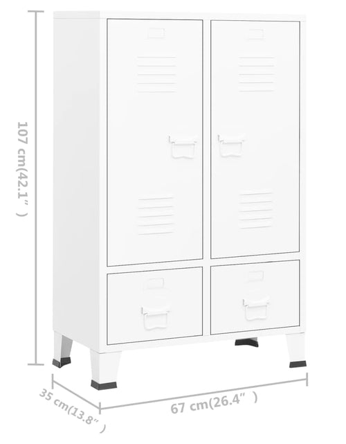 Загрузите изображение в средство просмотра галереи, Dulap de haine industrial, alb, 67x35x107 cm, oțel - Lando
