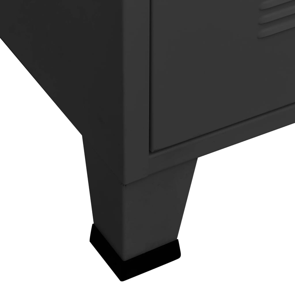 Șifonier industrial, negru, 90x50x180 cm, metal - Lando
