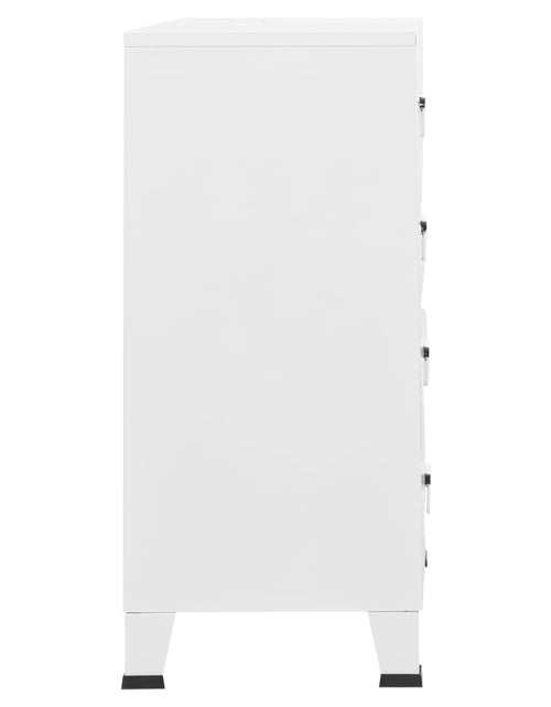 Încărcați imaginea în vizualizatorul Galerie, Dulap cu sertare industrial, alb, 78x40x93 cm, metal - Lando
