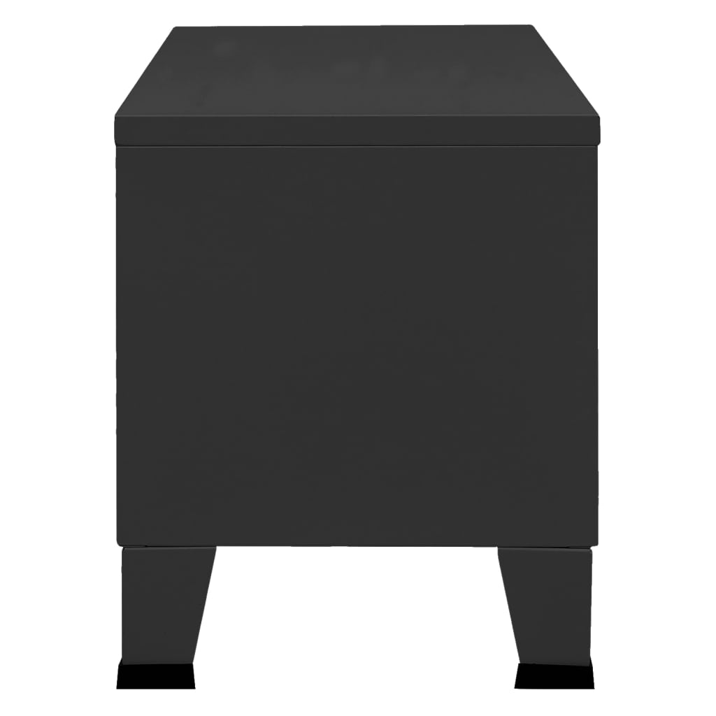 Dulap TV industrial, negru, 105x35x42 cm, metal Lando - Lando