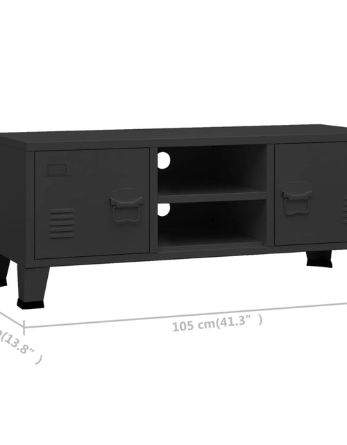 Загрузите изображение в средство просмотра галереи, Dulap TV industrial, negru, 105x35x42 cm, metal Lando - Lando
