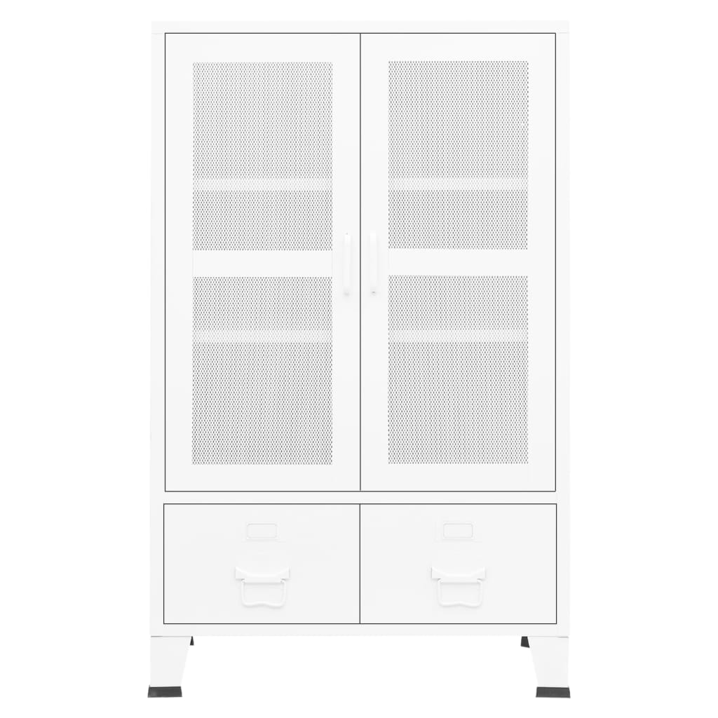 Dulap industrial de depozitare, alb, 70x40x115 cm, metal - Lando