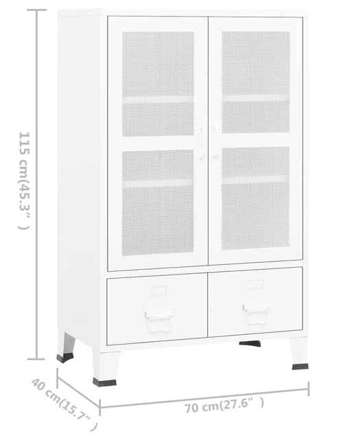 Загрузите изображение в средство просмотра галереи, Dulap industrial de depozitare, alb, 70x40x115 cm, metal - Lando
