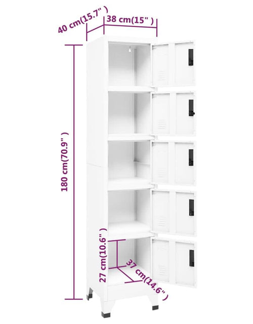 Загрузите изображение в средство просмотра галереи, Fișet, alb, 38x40x180 cm, oțel - Lando
