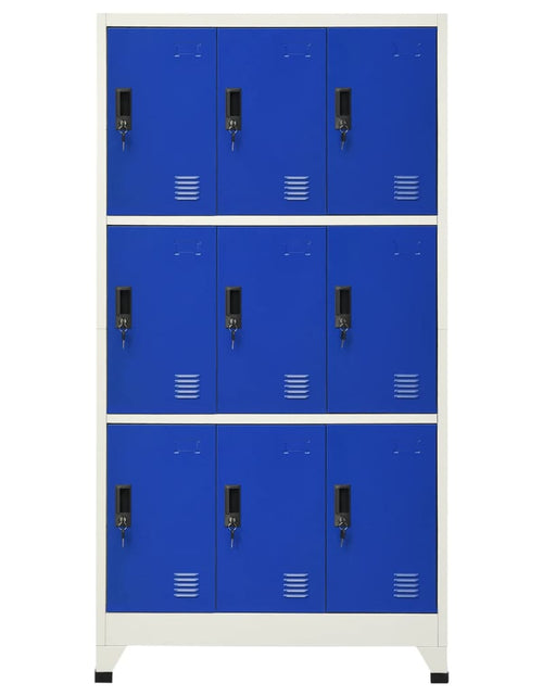 Загрузите изображение в средство просмотра галереи, Fișet, gri și albastru, 90x45x180 cm, oțel - Lando
