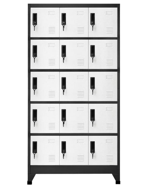 Загрузите изображение в средство просмотра галереи, Fișet, antracit și alb, 90x40x180 cm, oțel - Lando
