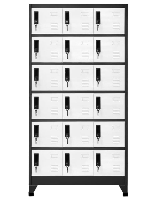 Загрузите изображение в средство просмотра галереи, Fișet, antracit și alb, 90x40x180 cm, oțel - Lando
