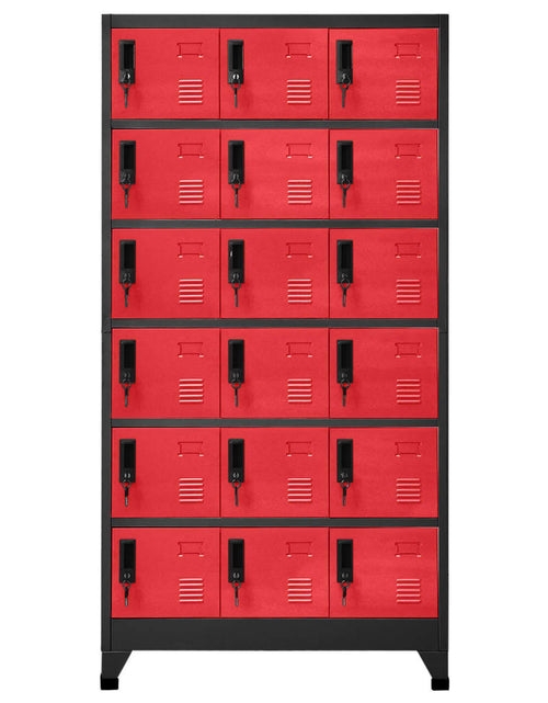 Загрузите изображение в средство просмотра галереи, Fișet, antracit și roșu, 90x40x180 cm, oțel - Lando
