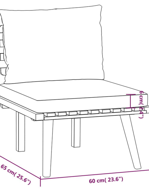Загрузите изображение в средство просмотра галереи, Set mobilier de grădină cu perne, 6 piese, lemn masiv acacia - Lando
