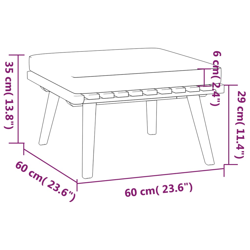 Set mobilier de grădină cu perne, 6 piese, lemn masiv acacia - Lando