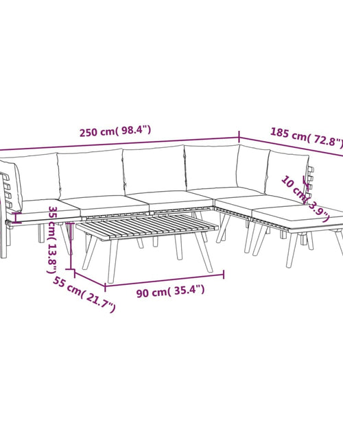 Încărcați imaginea în vizualizatorul Galerie, Set mobilier de grădină cu perne, 7 piese, lemn masiv acacia - Lando
