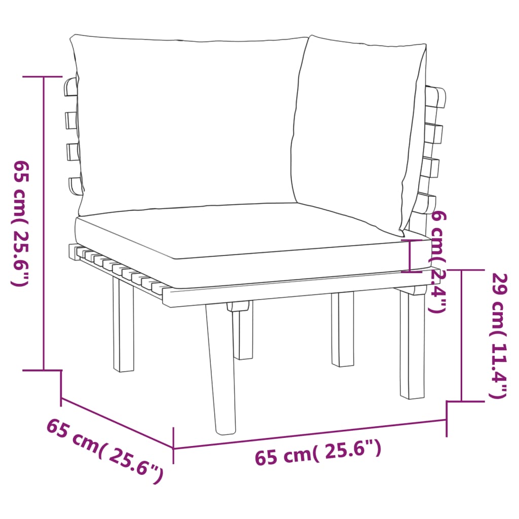 Set mobilier de grădină cu perne, 7 piese, lemn masiv acacia - Lando