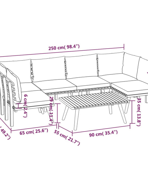 Încărcați imaginea în vizualizatorul Galerie, Set mobilier de grădină cu perne, 7 piese, lemn masiv acacia - Lando
