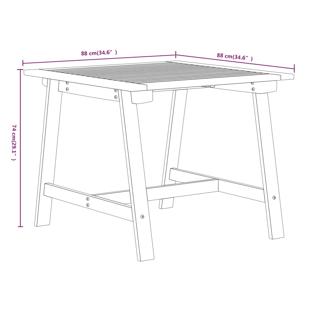 Set mobilier de grădină, 3 piese, lemn masiv de acacia - Lando