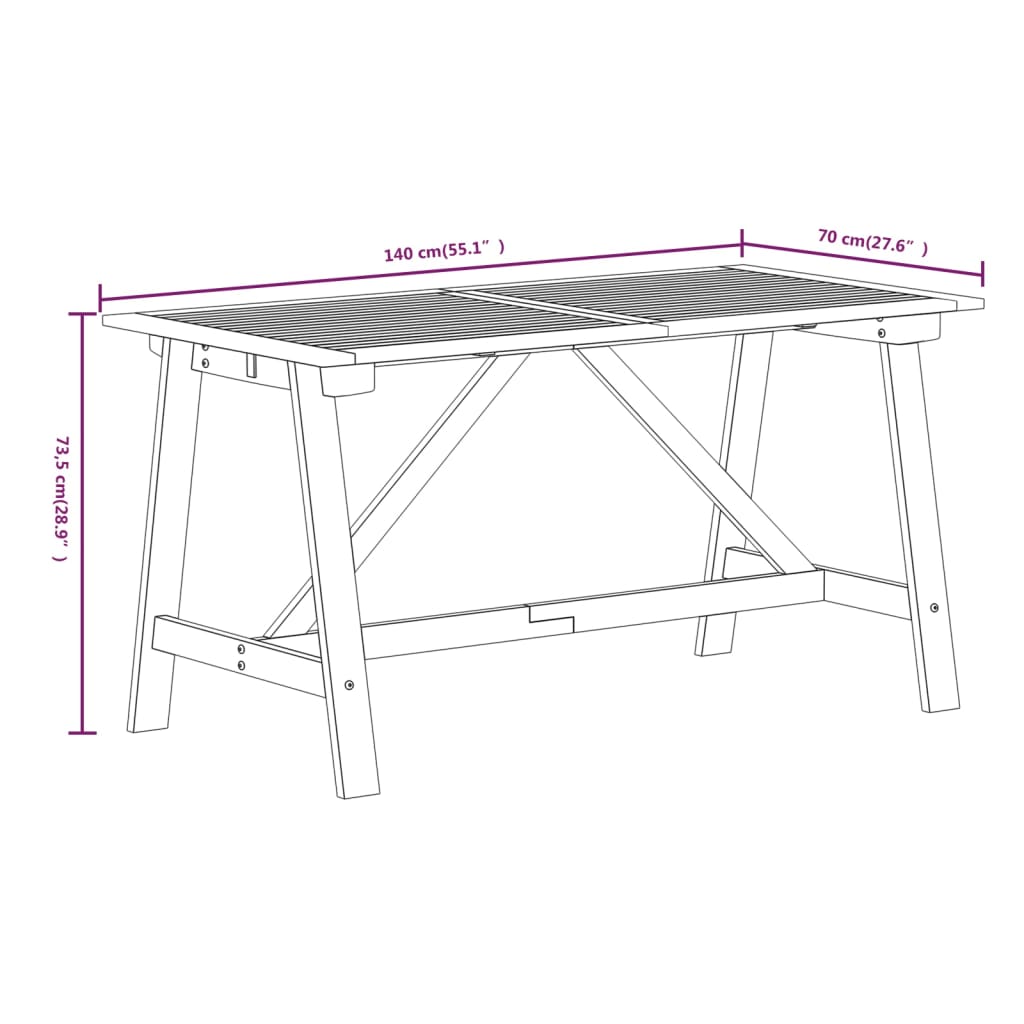 Set mobilier de grădină, 5 piese, lemn masiv de acacia - Lando