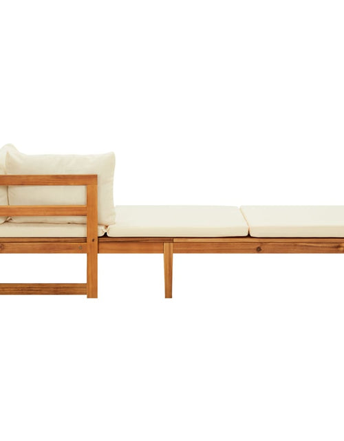 Încărcați imaginea în vizualizatorul Galerie, Set mobilier grădină perne alb/crem, 3 piese, lemn masiv acacia - Lando

