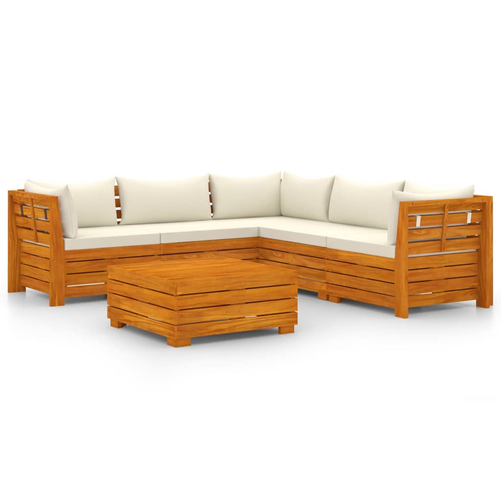 Set mobilier grădină cu perne, 6 piese, lemn masiv acacia - Lando