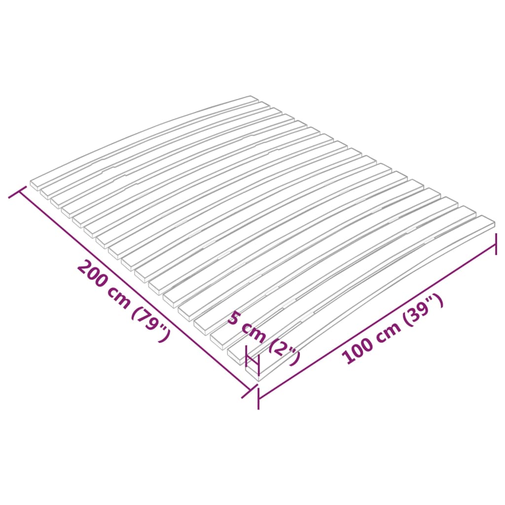 Bază de pat cu șipci, 17 șipci, 100x200 cm - Lando