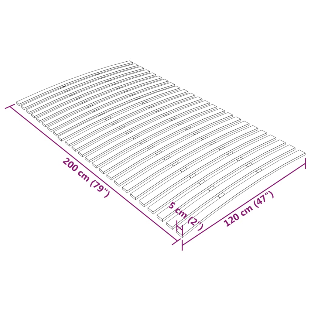 Bază de pat cu șipci, 24 șipci, 120x200 cm - Lando