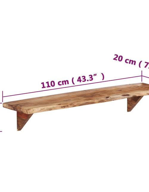 Загрузите изображение в средство просмотра галереи, Rafturi de perete, 2 buc., 110x20x18 cm, lemn masiv de acacia Lando - Lando
