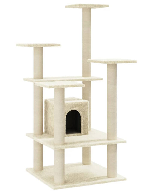 Încărcați imaginea în vizualizatorul Galerie, Ansamblu pisici cu stâlpi din funie de sisal, crem, 110 cm Lando - Lando
