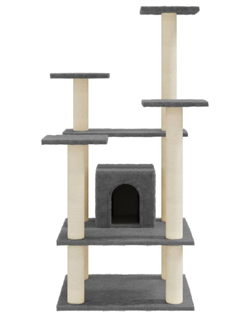 Загрузите изображение в средство просмотра галереи, Ansamblu pisici cu stâlpi din funie de sisal, gri închis 110 cm Lando - Lando
