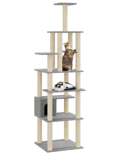 Încărcați imaginea în vizualizatorul Galerie, Ansamblu pisici, stâlpi din funie sisal, gri deschis, 183 cm Lando - Lando
