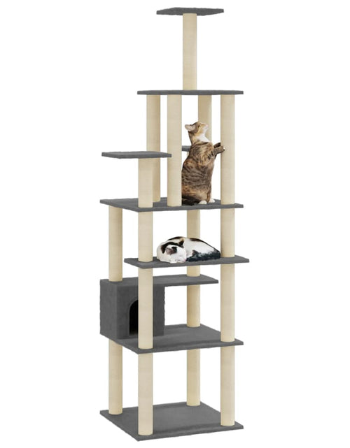 Încărcați imaginea în vizualizatorul Galerie, Ansamblu pisici, stâlpi din funie sisal, gri închis, 183 cm Lando - Lando
