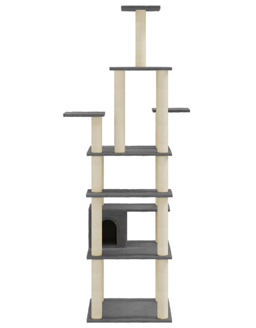 Încărcați imaginea în vizualizatorul Galerie, Ansamblu pisici, stâlpi din funie sisal, gri închis, 183 cm Lando - Lando
