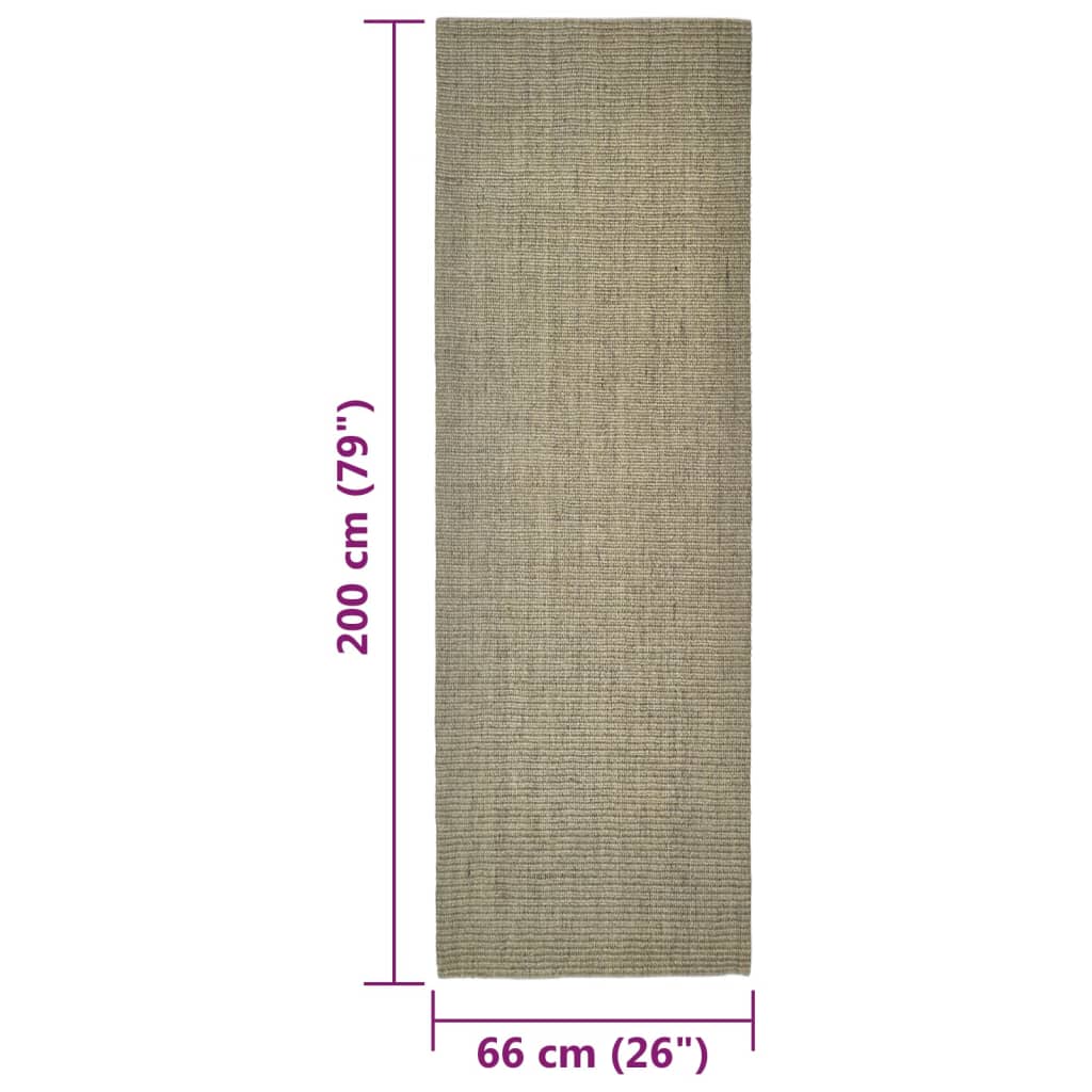 Covor, gri taupe, 66x200 cm, sisal natural Lando - Lando