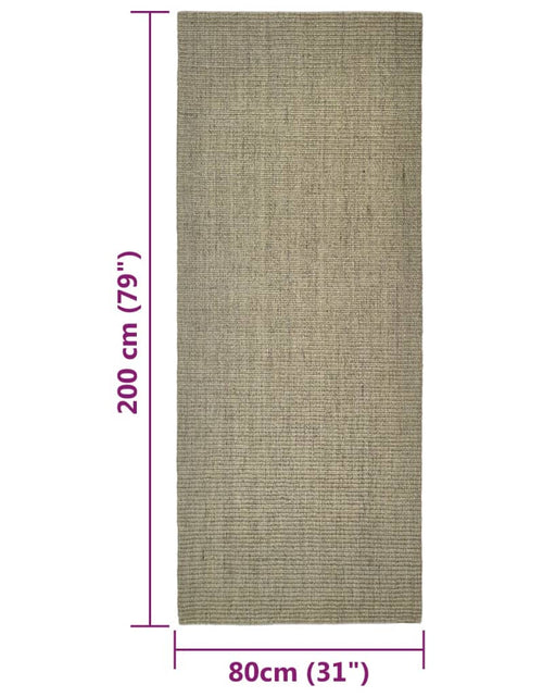 Загрузите изображение в средство просмотра галереи, Covor, gri taupe, 80x200 cm, sisal natural Lando - Lando
