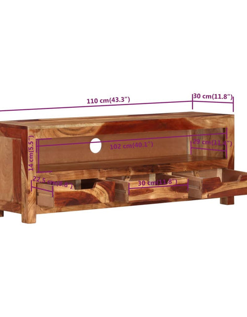 Încărcați imaginea în vizualizatorul Galerie, Comodă TV, 110x30x40 cm, lemn masiv de acacia Lando - Lando
