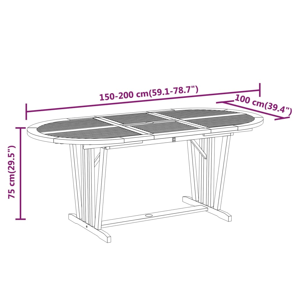 Set mobilier de grădină, 5 piese, lemn masiv de eucalipt - Lando