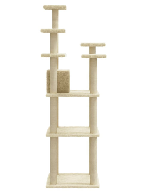 Încărcați imaginea în vizualizatorul Galerie, Ansamblu pisici cu stâlpi din funie de sisal, crem, 171 cm Lando - Lando
