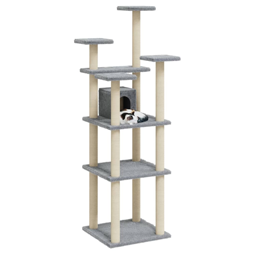 Ansamblu pisici, stâlpi din funie sisal, gri deschis, 171 cm Lando - Lando