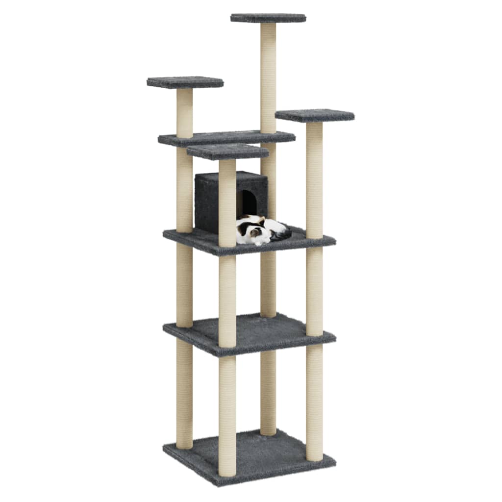 Ansamblu pisici, stâlpi din funie sisal, gri închis, 171 cm Lando - Lando