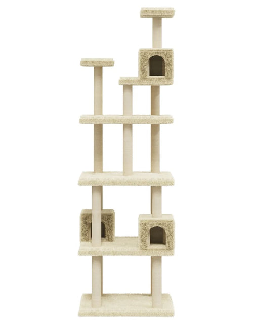Încărcați imaginea în vizualizatorul Galerie, Ansamblu pisici cu stâlpi din funie de sisal, crem, 188 cm Lando - Lando
