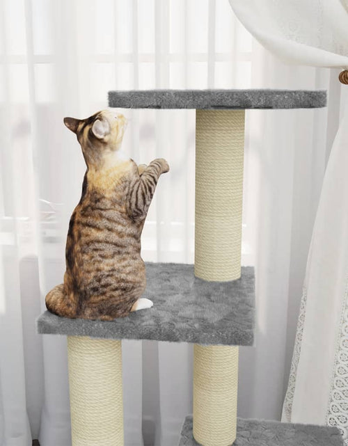 Încărcați imaginea în vizualizatorul Galerie, Ansamblu pisici, stâlpi din funie sisal, gri deschis, 92 cm Lando - Lando

