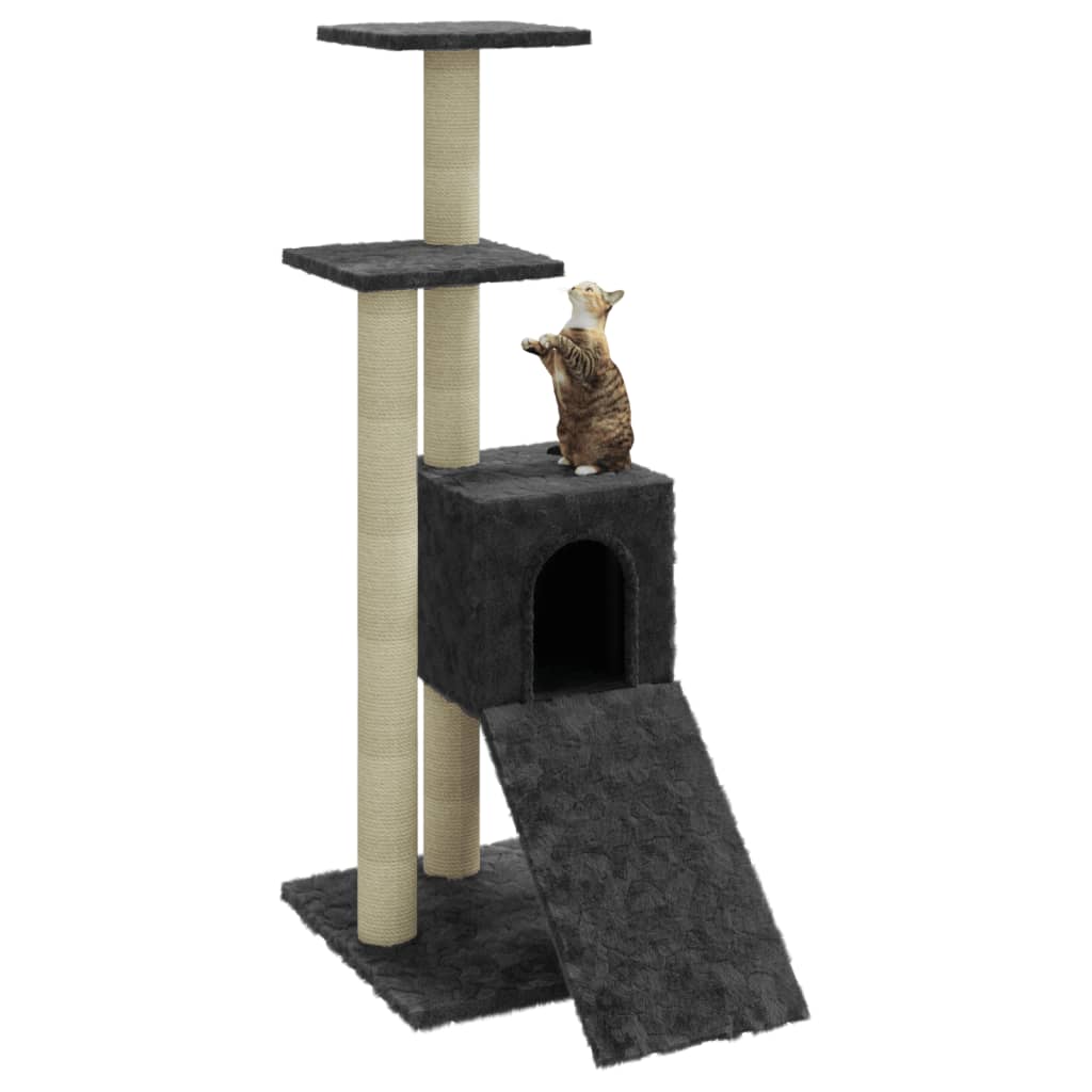 Ansamblu pisici cu stâlpi din funie de sisal, gri închis, 92 cm Lando - Lando