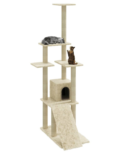 Încărcați imaginea în vizualizatorul Galerie, Ansamblu pisici, stâlpi din funie sisal, crem, 155 cm Lando - Lando
