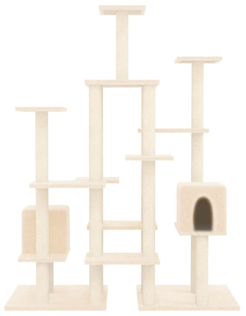 Загрузите изображение в средство просмотра галереи, Ansamblu de pisici cu stâlpi din funie de sisal, crem, 145 cm Lando - Lando
