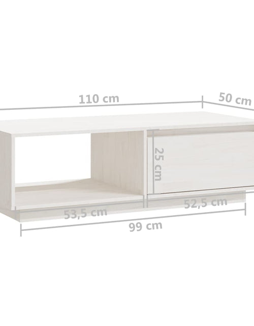 Загрузите изображение в средство просмотра галереи, Măsuță de cafea, 110x50x33,5 cm, alb, lemn masiv de pin Lando - Lando
