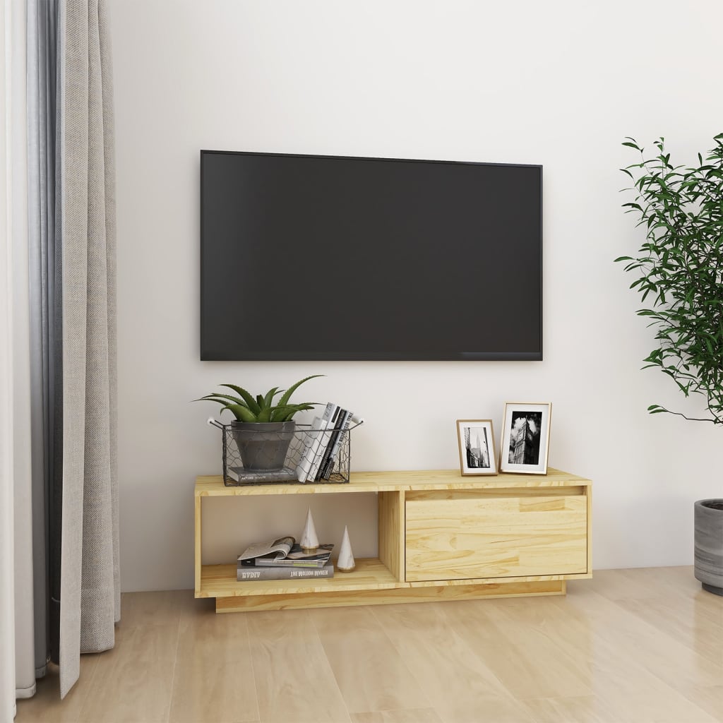 Comodă TV, 110x30x33,5 cm, lemn masiv de pin Lando - Lando