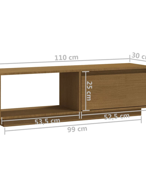 Încărcați imaginea în vizualizatorul Galerie, Comodă TV, maro miere, 110x30x33,5 cm, lemn masiv de pin Lando - Lando
