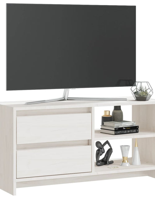 Загрузите изображение в средство просмотра галереи, Comodă TV, alb, 80x31x39 cm, lemn masiv de pin Lando - Lando
