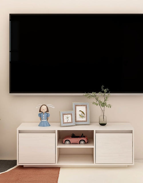 Загрузите изображение в средство просмотра галереи, Comodă TV, alb, 110x30x40 cm, lemn masiv de pin Lando - Lando

