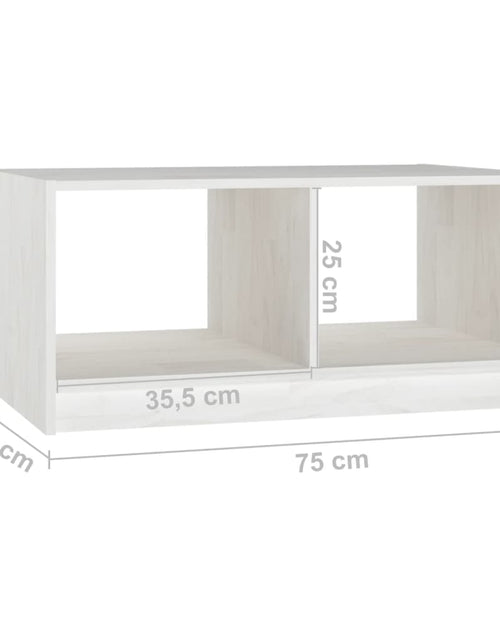 Загрузите изображение в средство просмотра галереи, Măsuță de cafea, alb, 75x50x33,5 cm, lemn masiv de pin Lando - Lando
