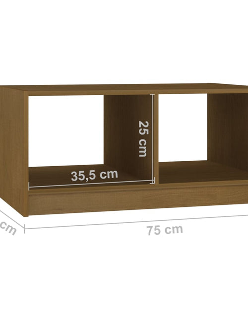 Загрузите изображение в средство просмотра галереи, Măsuță de cafea, maro miere, 75x50x33,5 cm, lemn masiv de pin - Lando
