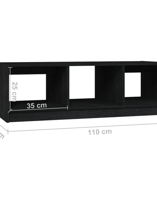 Загрузите изображение в средство просмотра галереи, Măsuță de cafea, negru, 110x50x34 cm, lemn masiv de pin - Lando
