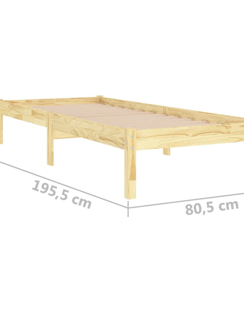 Загрузите изображение в средство просмотра галереи, Cadru de pat mic single, 75x190 cm, lemn masiv - Lando
